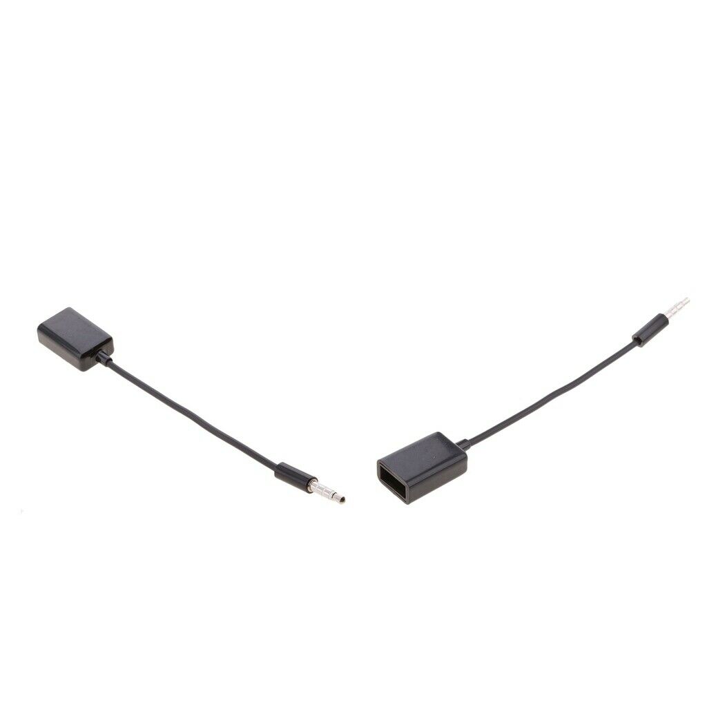 2x High Quality USB Female to 3.5mm Jack Male Audio Converter Cable (Black)