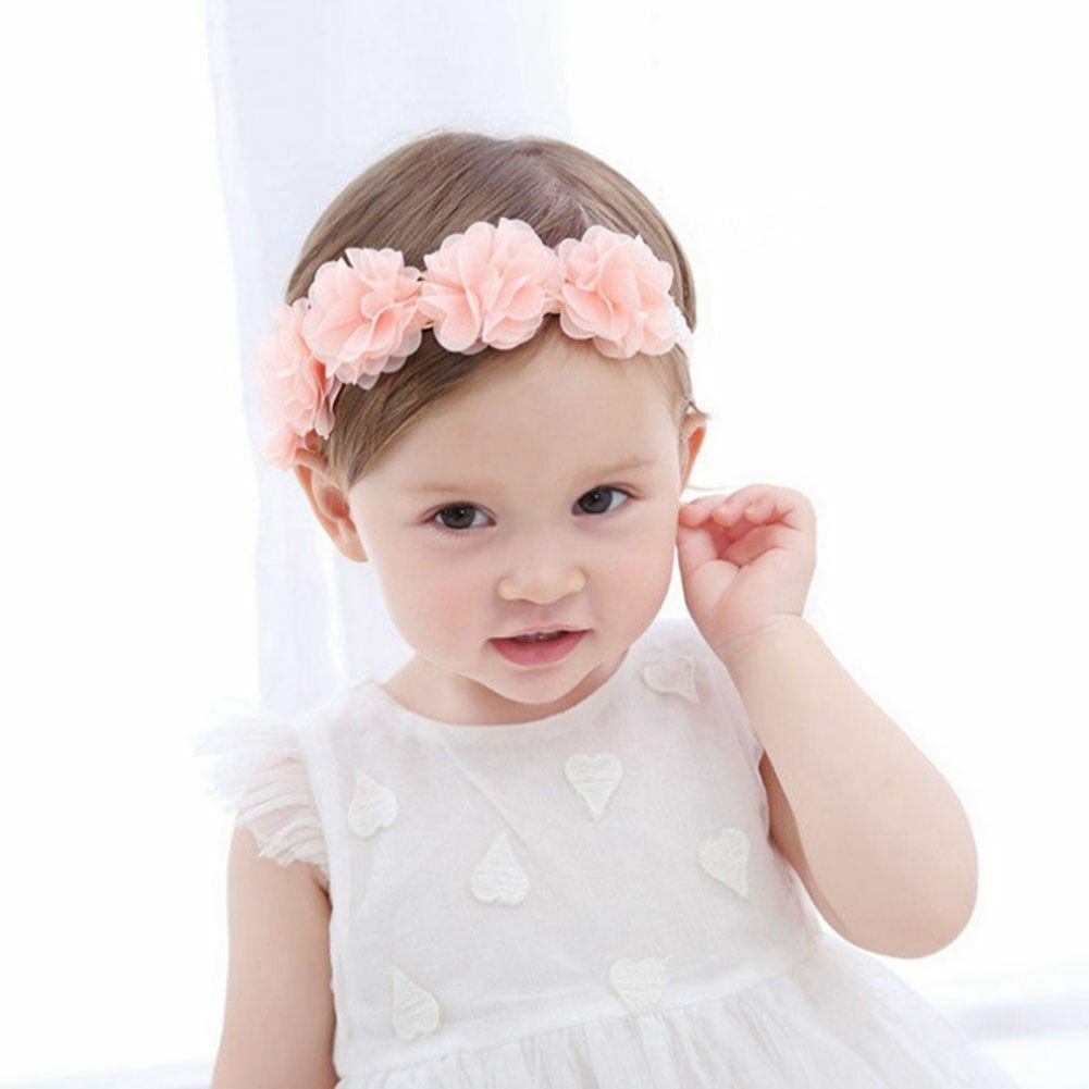 Cute Lace Flower Kids Baby Girl Toddler Headband Hair Band Headwear Pink