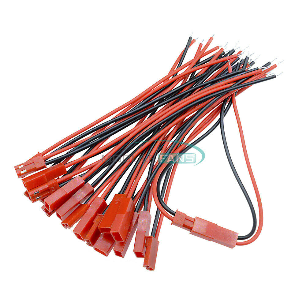 20Pairs of JST Plugs Male Wire Connectors Socket Lines Female Electronic