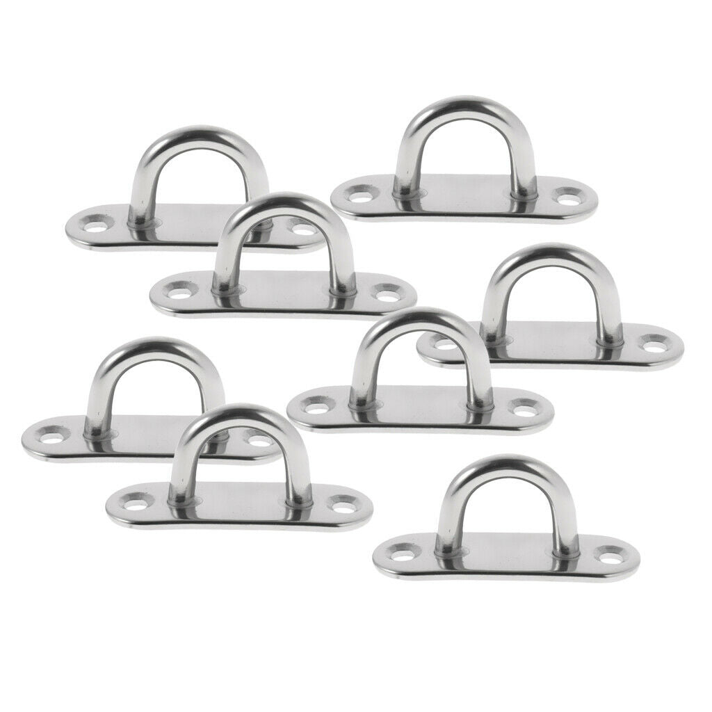316 6mm Oblong Eye Plates 1/4" Marine  Pad Boat Rigging Hardware Hook
