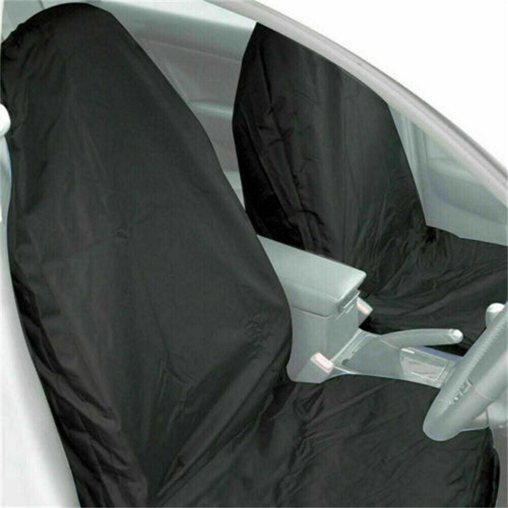 Pair Black Car Front Seat Covers Seat Protector Waterproof Universal Anti Slip