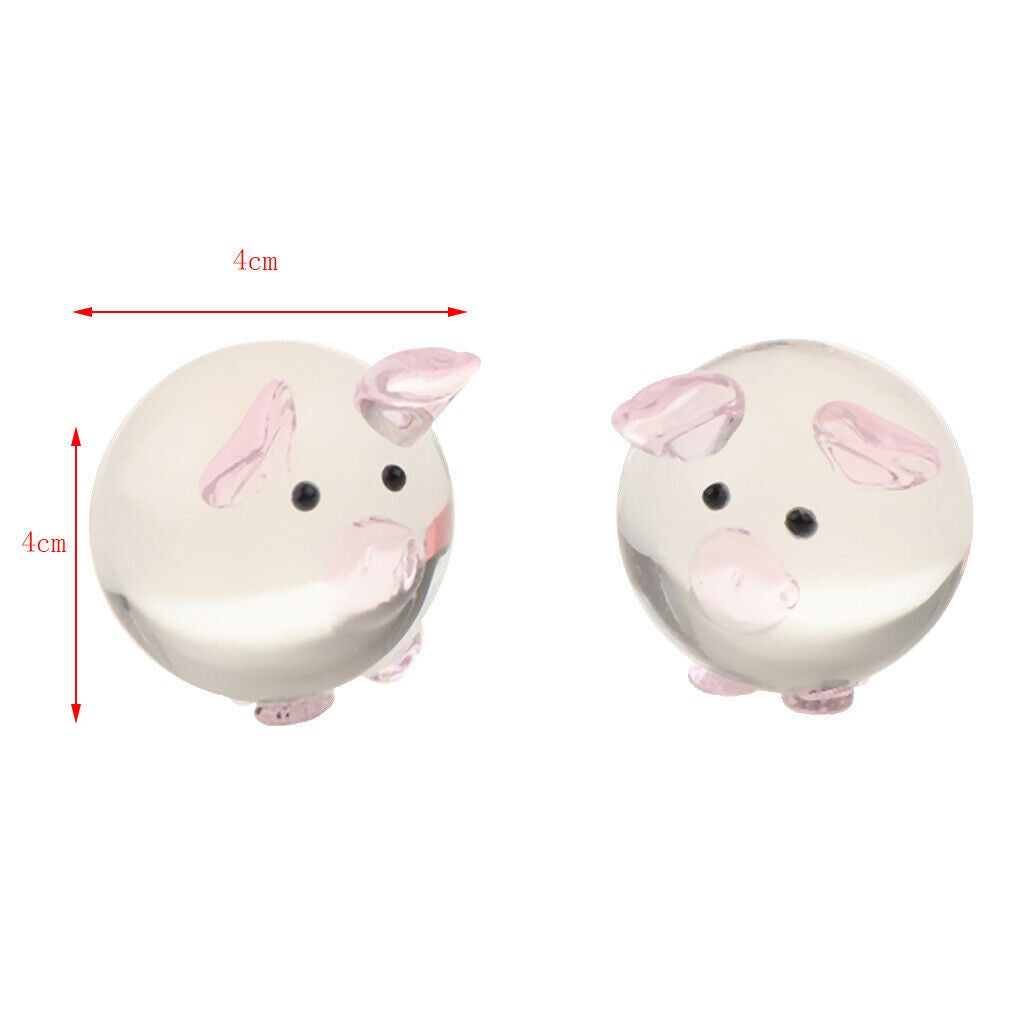 Crystal Couple Pig Glass Kiss Pig Lovely Lucky Pig Craft Gifts Pink