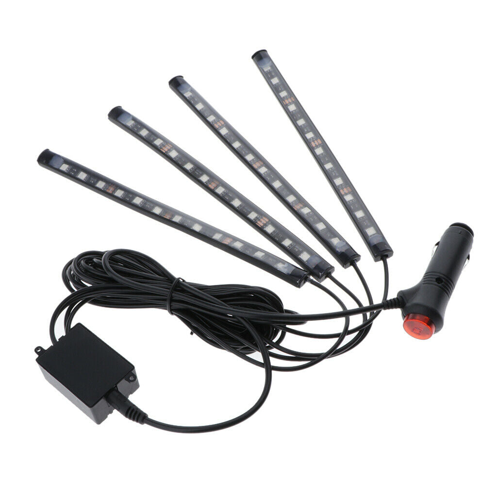 RGB 12 LED Strip Bluetooth Phone App Control Car Interior  Lights