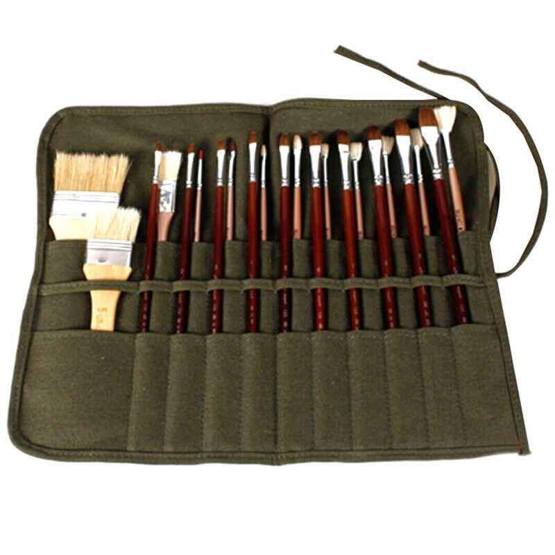 1Pc New Brush Bag Artist Watercolor Draw Pen Oil Paint Canvas Cases Holder g Tt