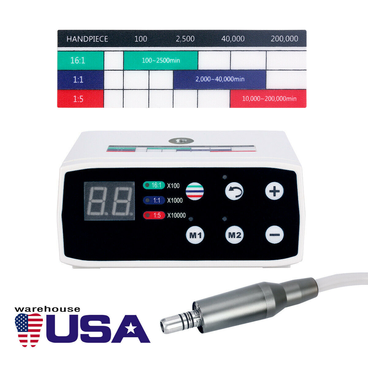 Dental LED Brushless Electric Micro Motor Internal Way Spray 1:1/1:5/16:1 Set