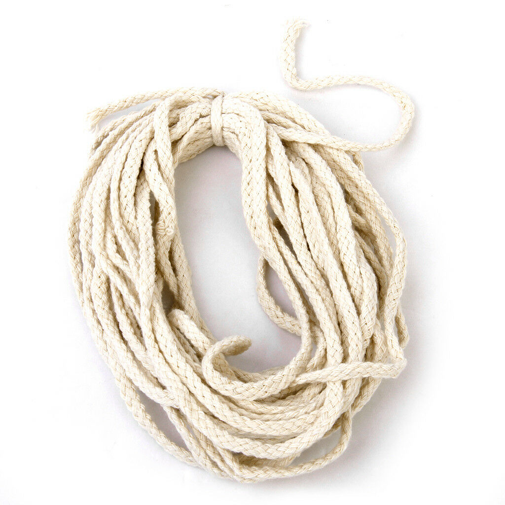 10 Meters Natural Cotton Rope Natural Pure Braided Twisted Cord Twine 5mm