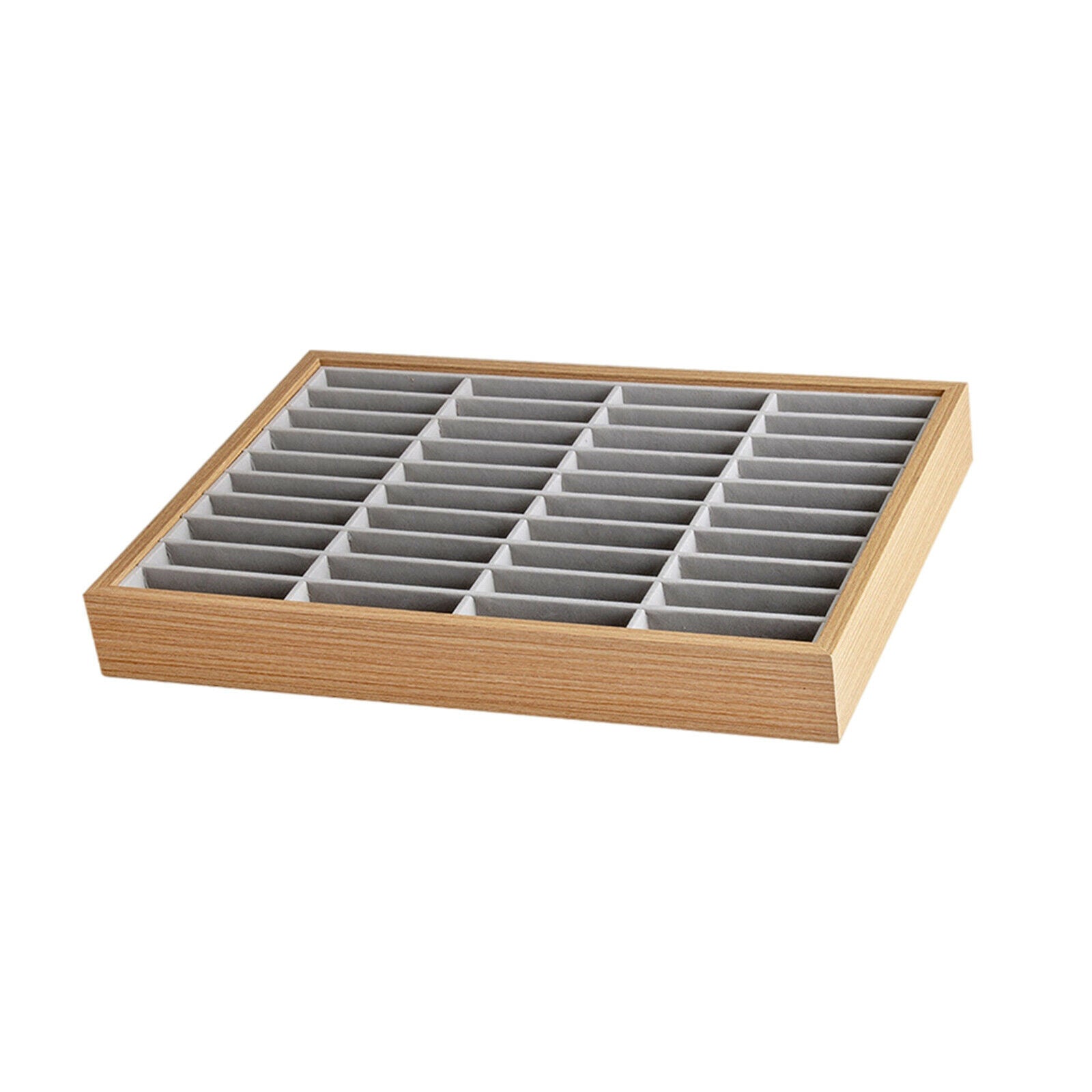 40 Grids Bangle Bracelet Display Tray Wooden Velvet Showcase Organiser