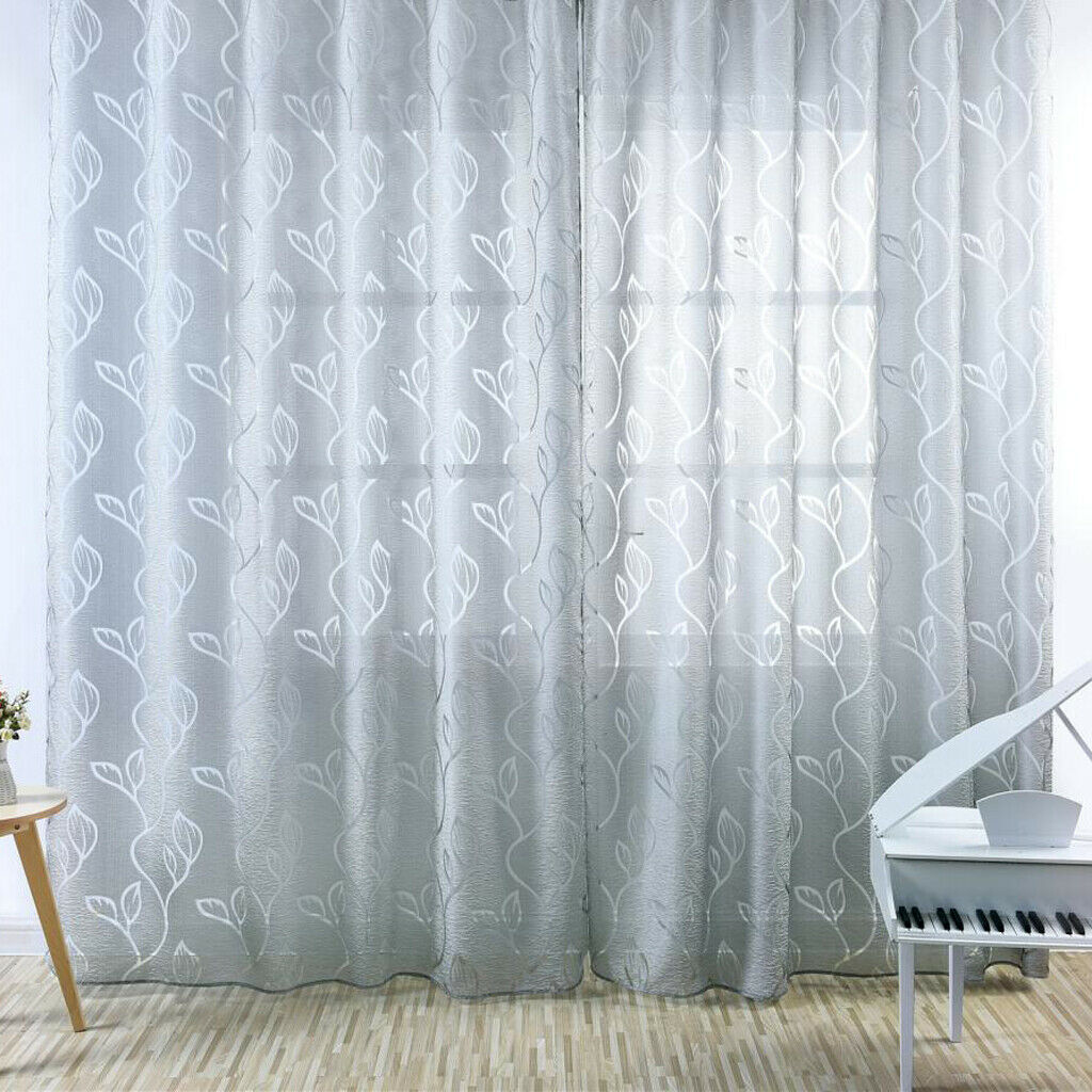 Hanging Sheer Curtain Flat Window Blinds Curtain Tulle Curtain New Gray