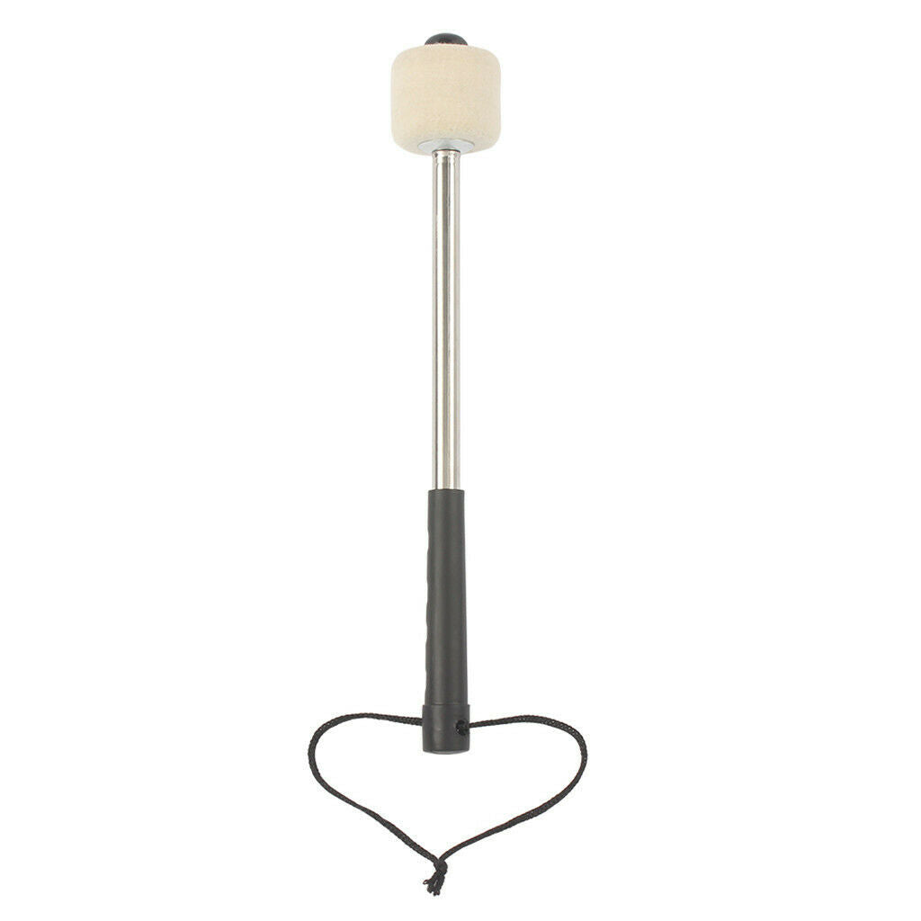 Bass Drum Mallets Wool Felt Head Stainless Hand Grip for Marching Band Parts
