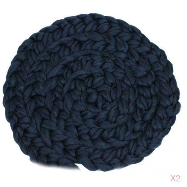 Newborn Roving Braid Wool Spinning Fiber Rugs Photography Props Blue