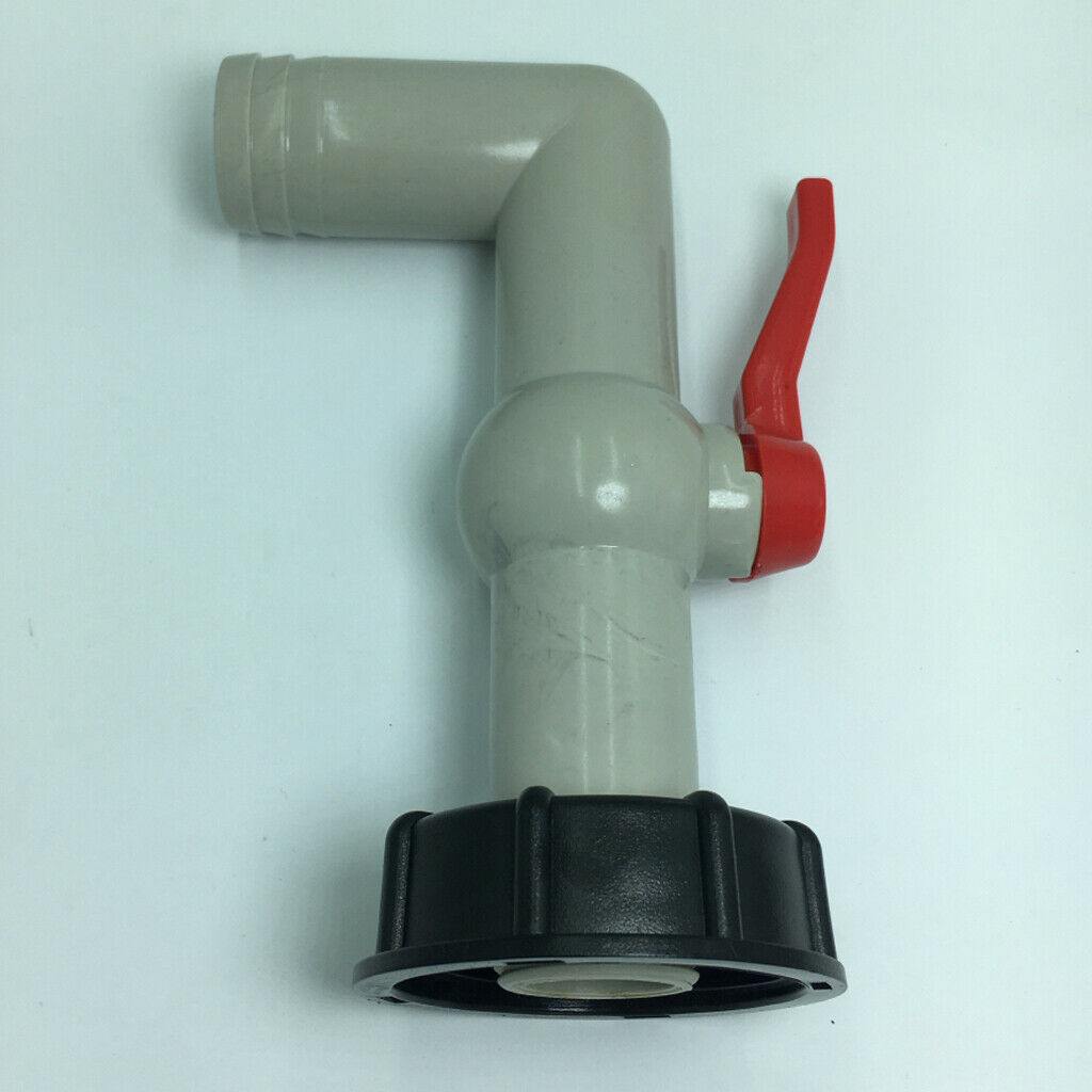 2x Fixed Ball Valve Drain 1000L Water Tank Valve Tap Adapter Hose Connector