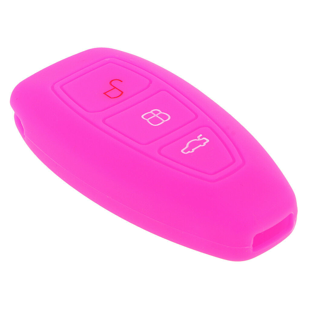 Blue+Rose Silicone Keyless Car Key Fob Case for Ford Fiesta Focus Mondeo