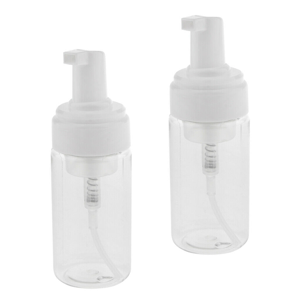 2x Refillable Foam Bottle Dispenser Liquid Foaming Pump Soap Bottle 100ml Clear