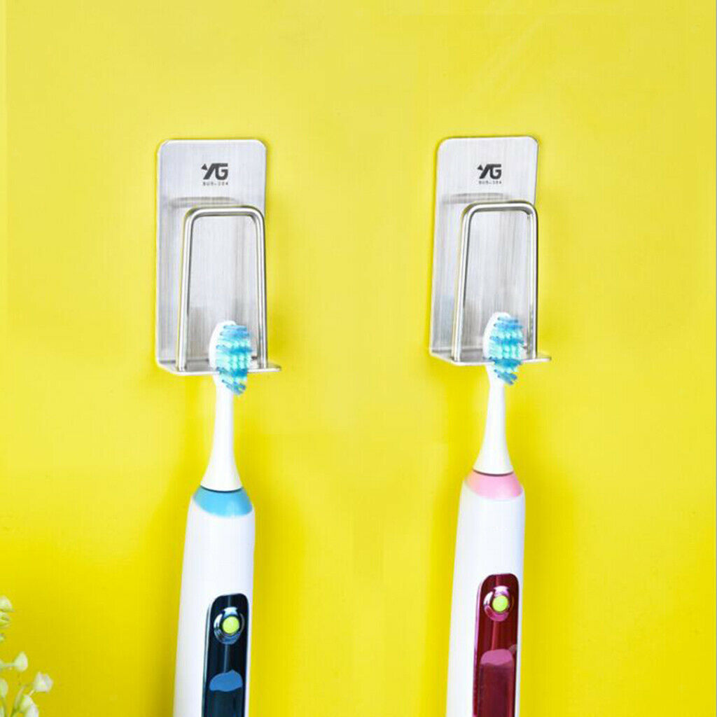 Toothbrush Holder Self Adhesive Wall Mounted Stainless Steel Bathroom Wall
