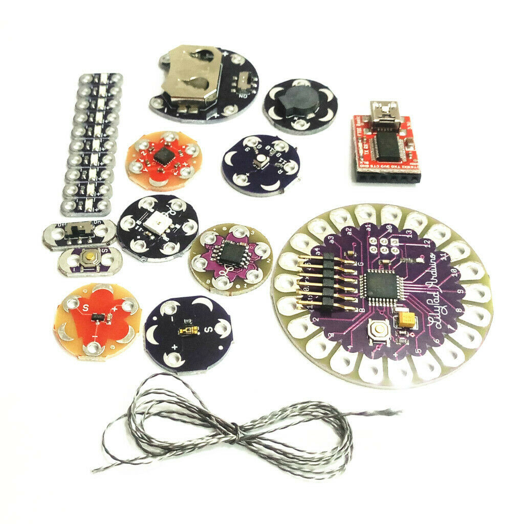 Lilypad  Kit Wearable Sewable Led Suite ATmega328P Temp Sensor Buzzer
