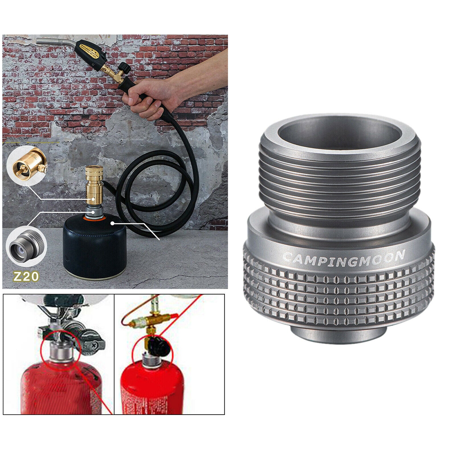 Outdoor Stove Adapter Aluminum Alloy Propane Tank Convert Canister Connector