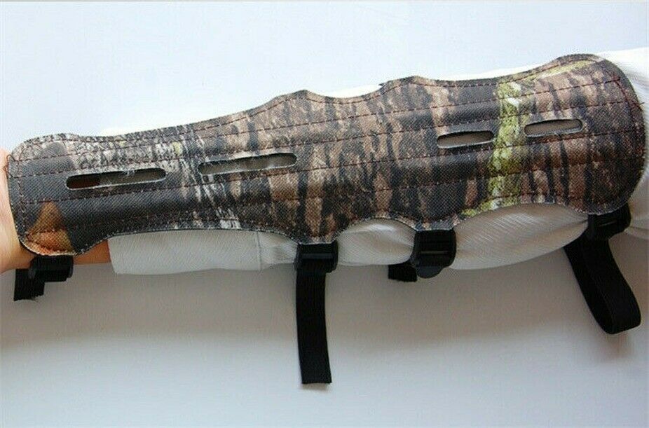 New Archery Camouflage Leather four armed Armguard Hunting Armbands with 4-Strap