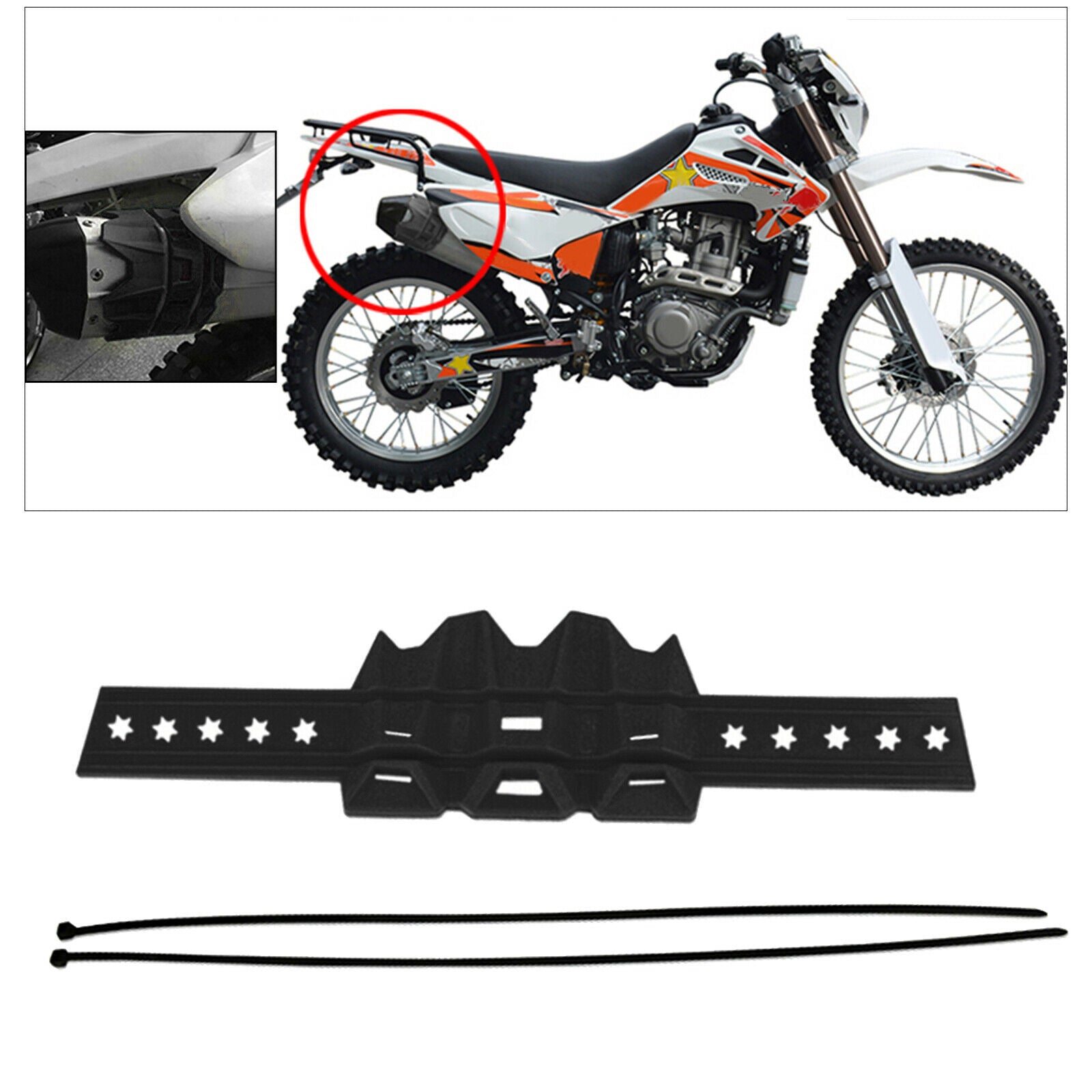 Motorcycle Exhaust Muffler Silencer Protector Motorcross Motorbike Black