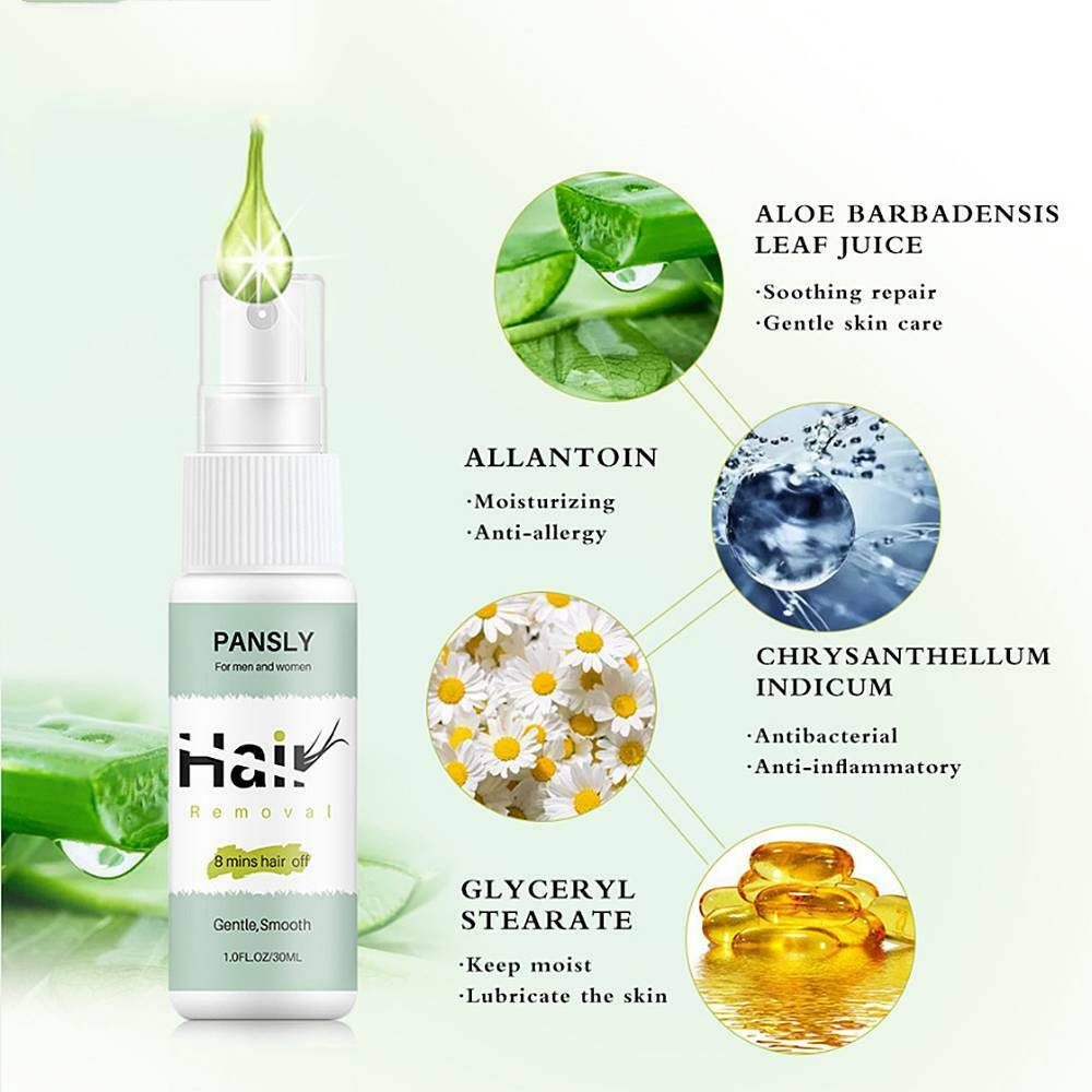 1x 30ml100% Natural Permanent Hair Removal Spray&Hair Growth Inhibitor Powerful