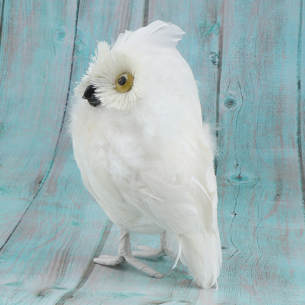 Blesiya Realistic Plush Owl Decor, Kids Educational Nature Toys, 7'', White