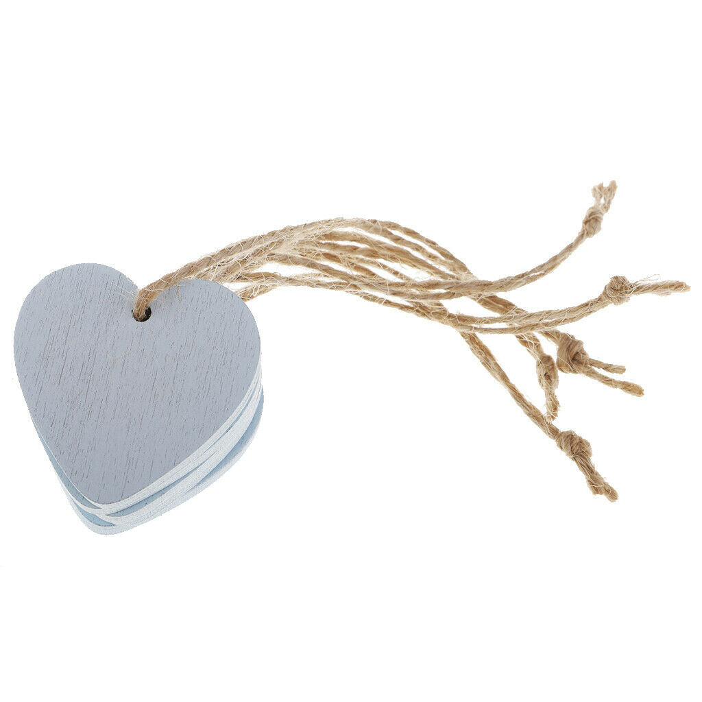 40x Simple Painted Small Wood Heart Message Gift Tags Signs Hanging Crafts Home