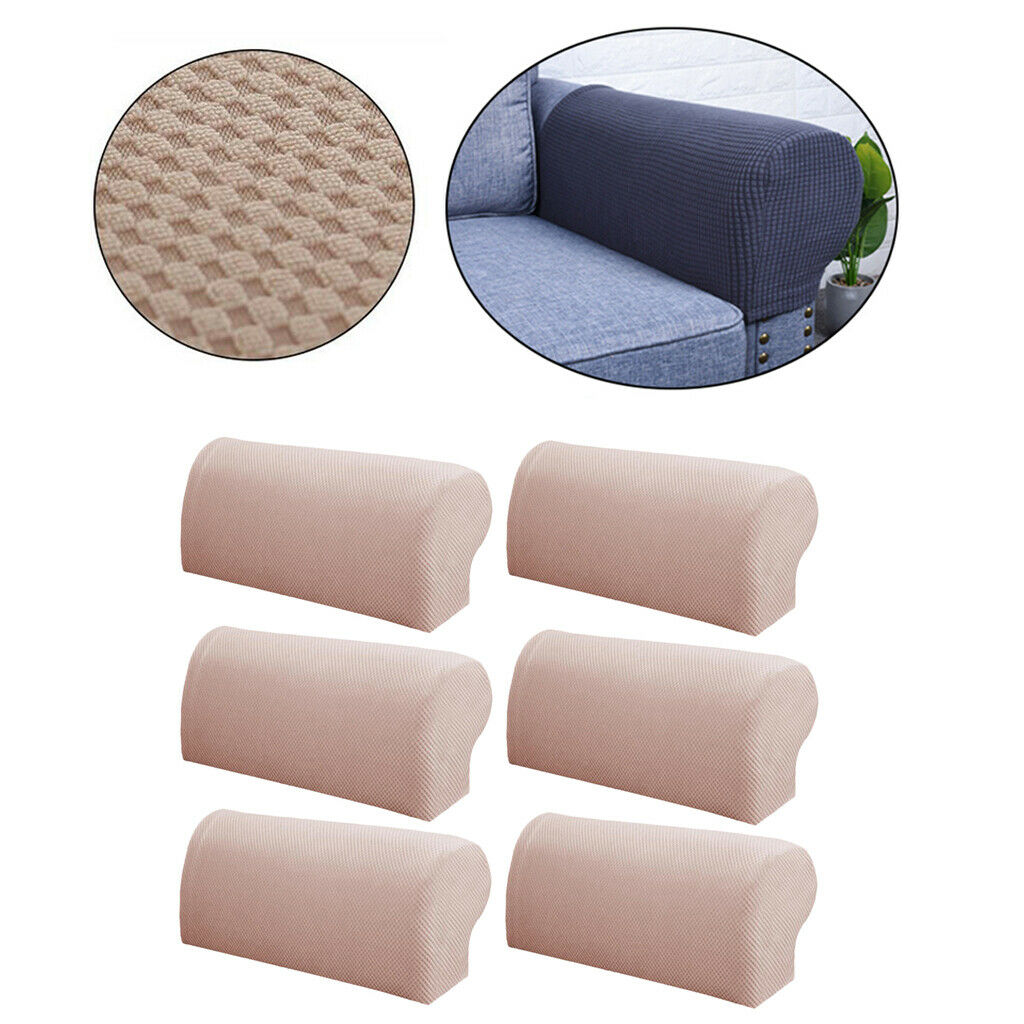 3 Pairs Thickened Stretch Polyester Sofa Armchair Armrest Covers Slipcovers