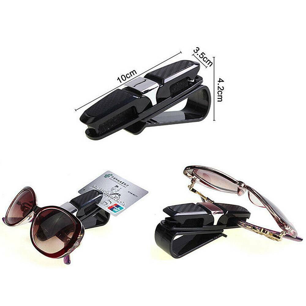 1x Black Portable Car Auto Sun Visor Glasses Sunglasses Card Ticket Holder Clip