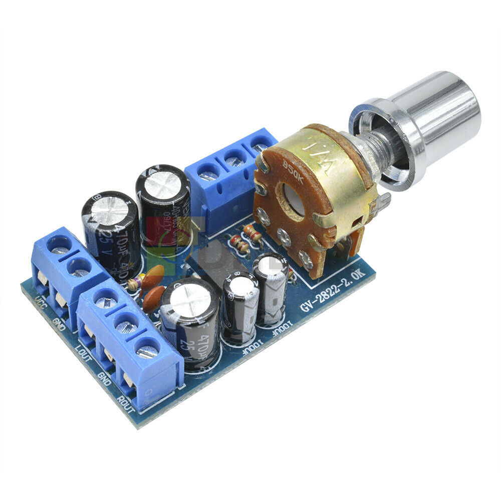 TDA2822M Mini 2.0 Channel 1W×2 Stereo Audio Power Amplifier Board DC 5V 12V CAR