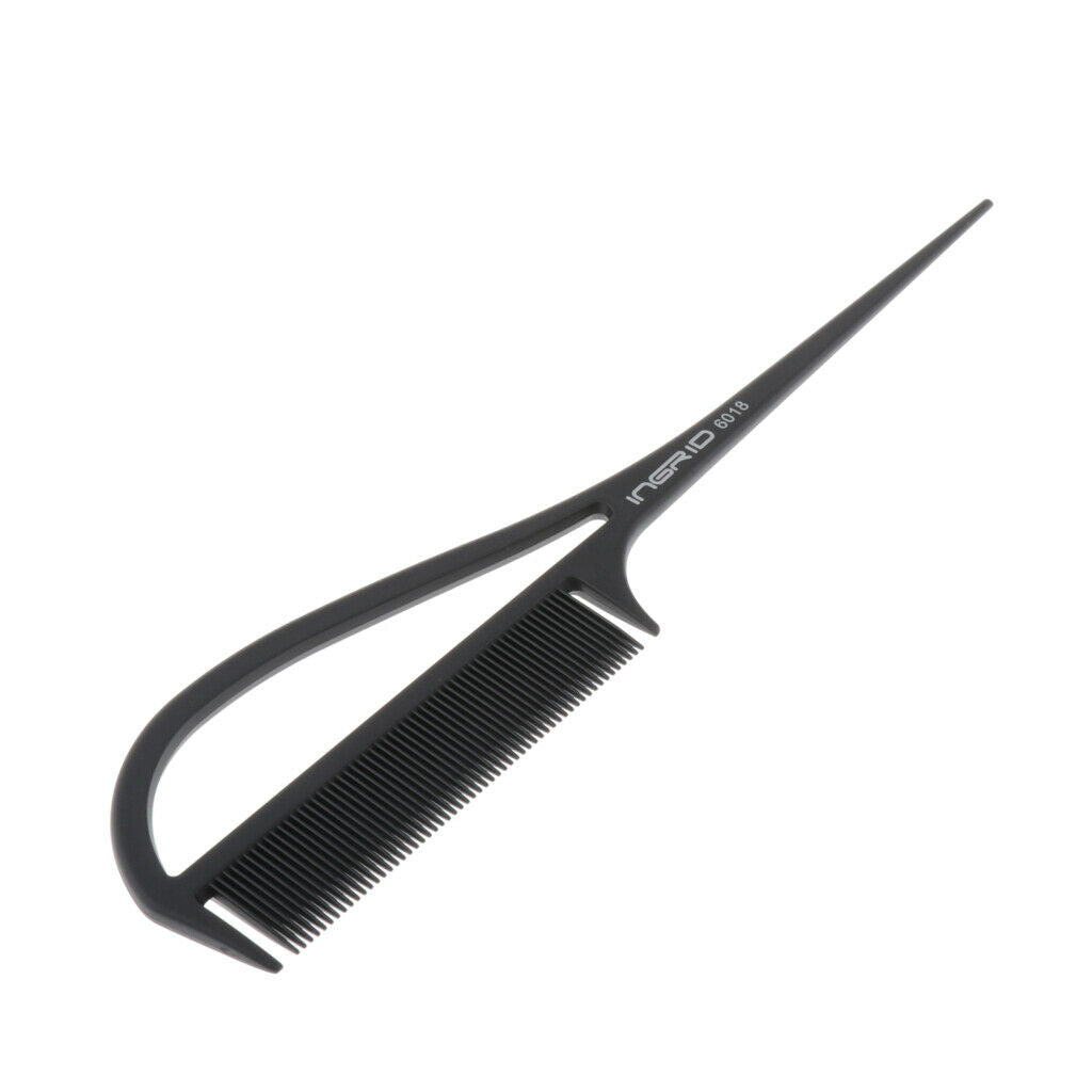 Plastic Fine Teeth Rat Tail Teasing Comb Finishing Barber Pintail Comb