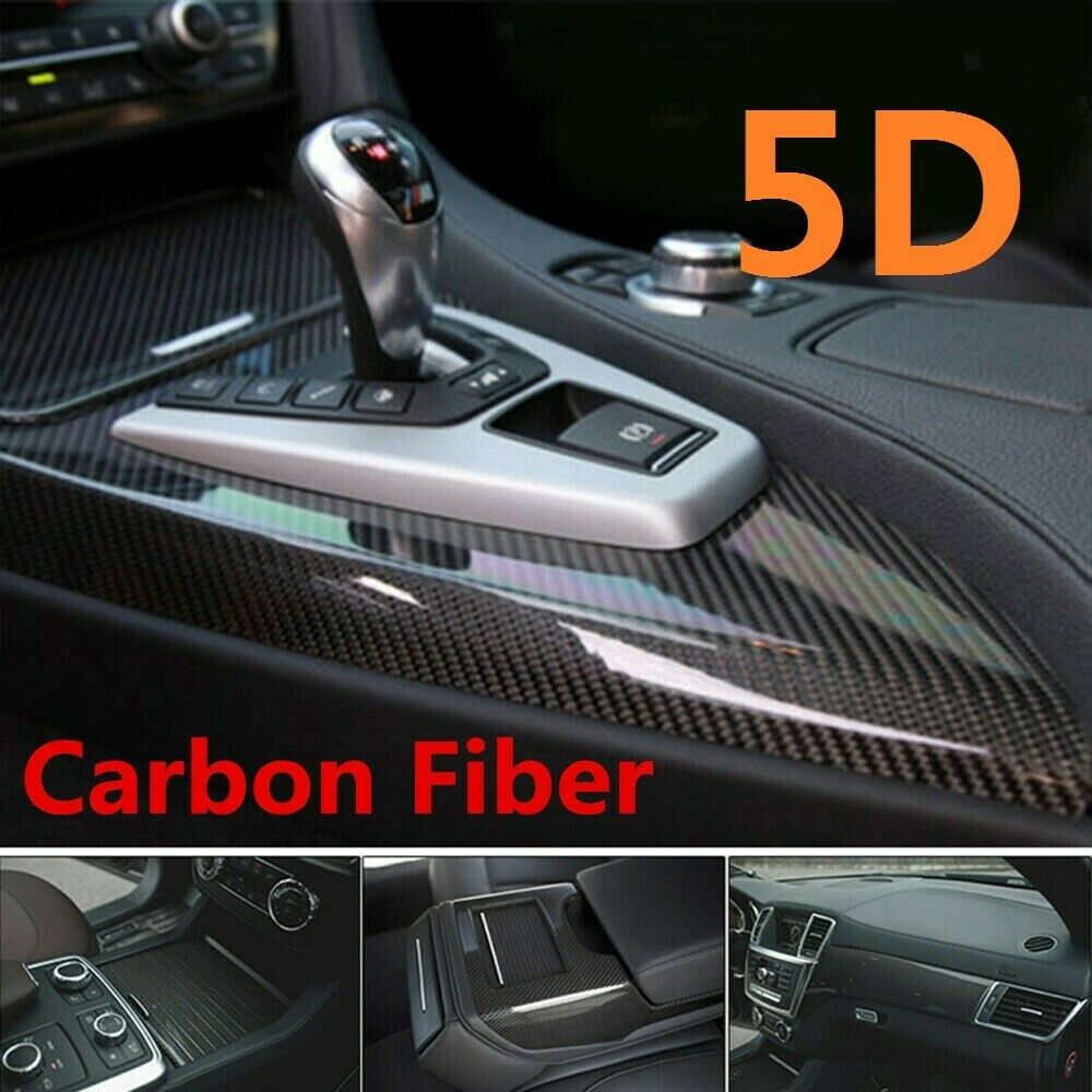 Carbon Fiber Vinyl Film Car Interior Wrap Stickers Decoration 30x150CM 5D