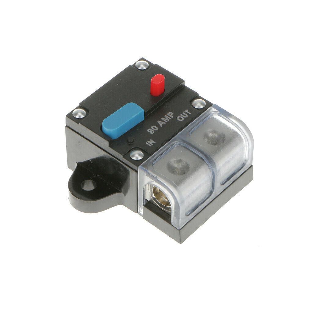 80A Amp In-Line Circuit Breaker Stereo/Audio/Car/ Fuse Holder 12V/24V