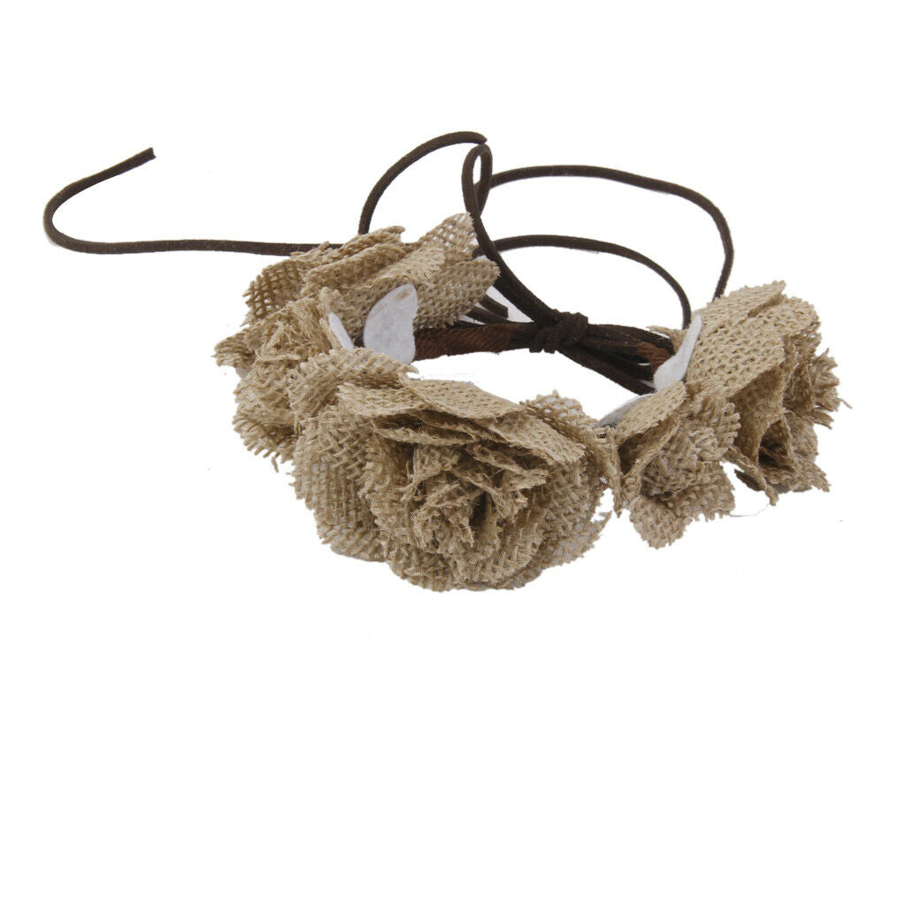 Wrist Corsage Bracelet Burlap Rose Flower Rustic Wedding Party Bridal