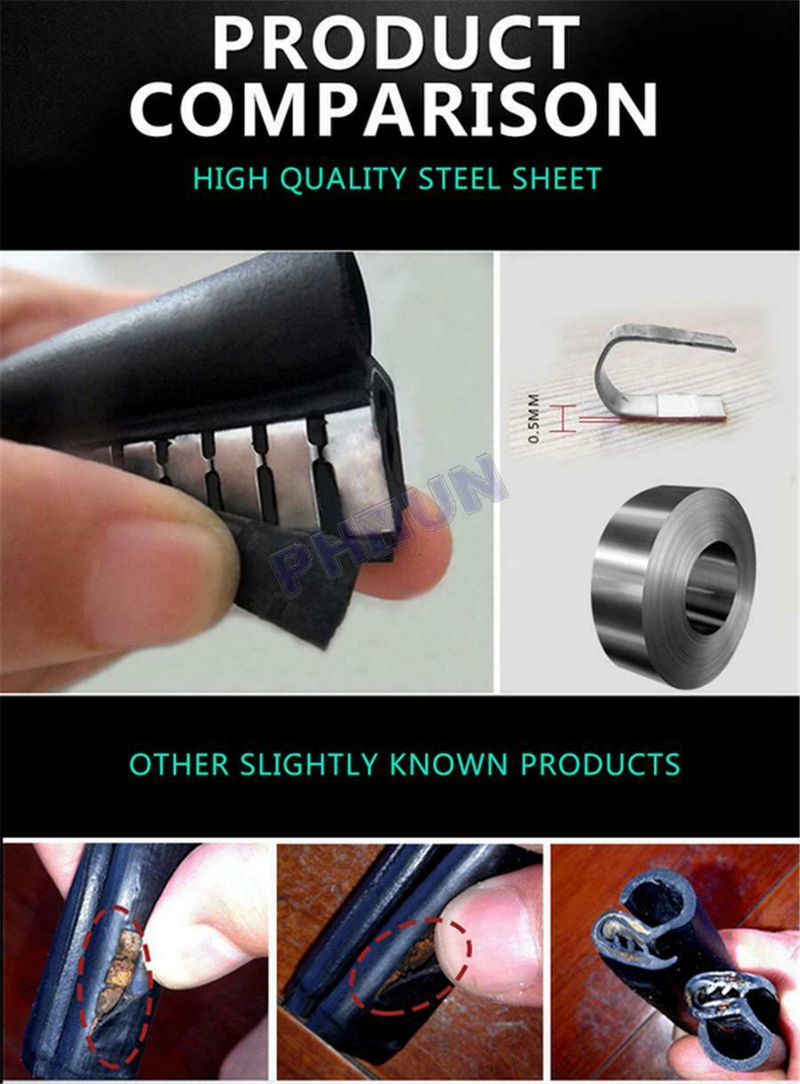 13 FT Car Seal Weatherstrip Rubber Strip For Car Door Bonnet Trunk Hood Edge