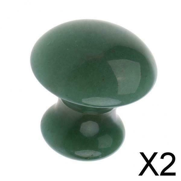 2X Women Facial Beauty Massage Jade Stone Relaxing Mushroom Massage Stone Green