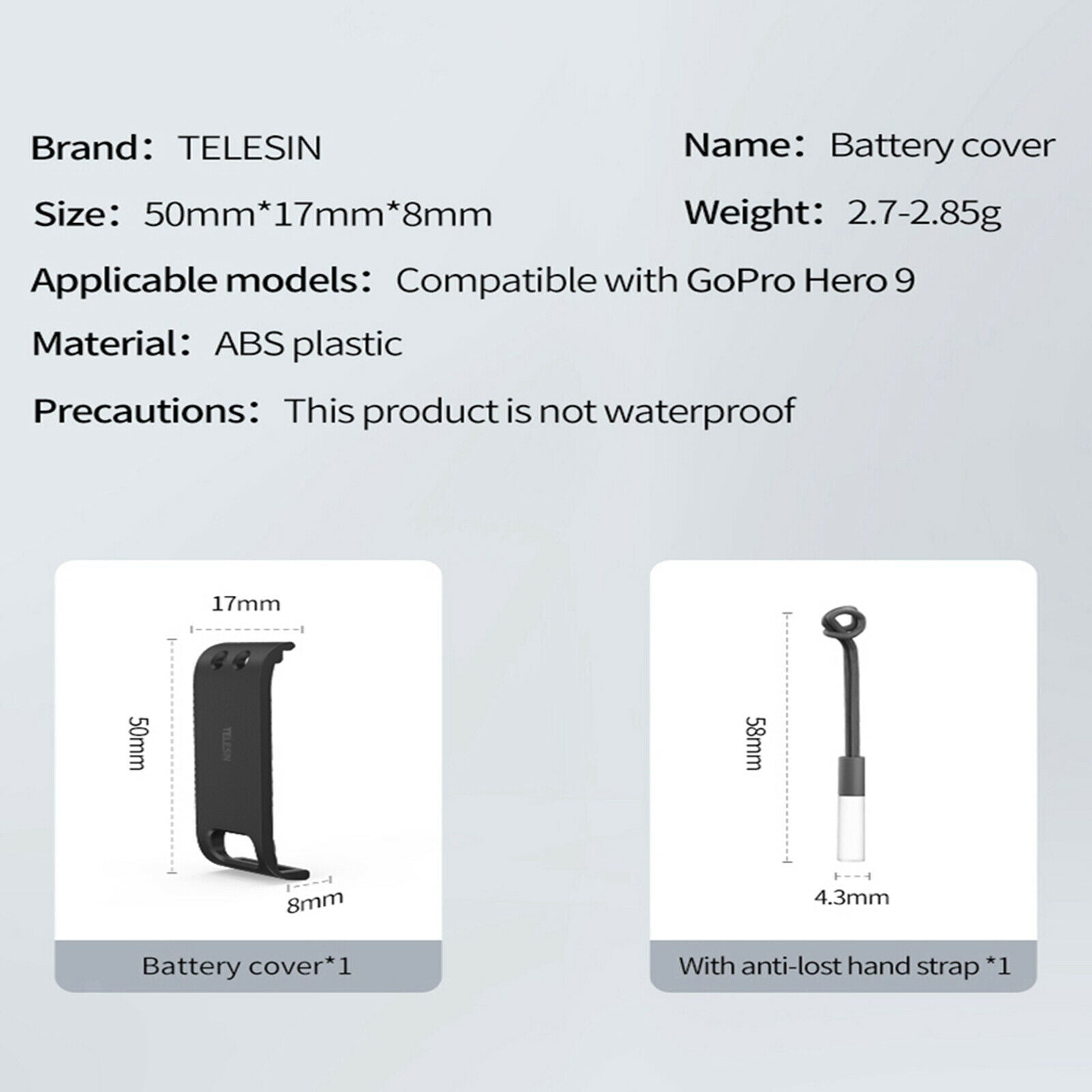 Rechageable Side Battery Lid Door Battery Cover For   Hero9