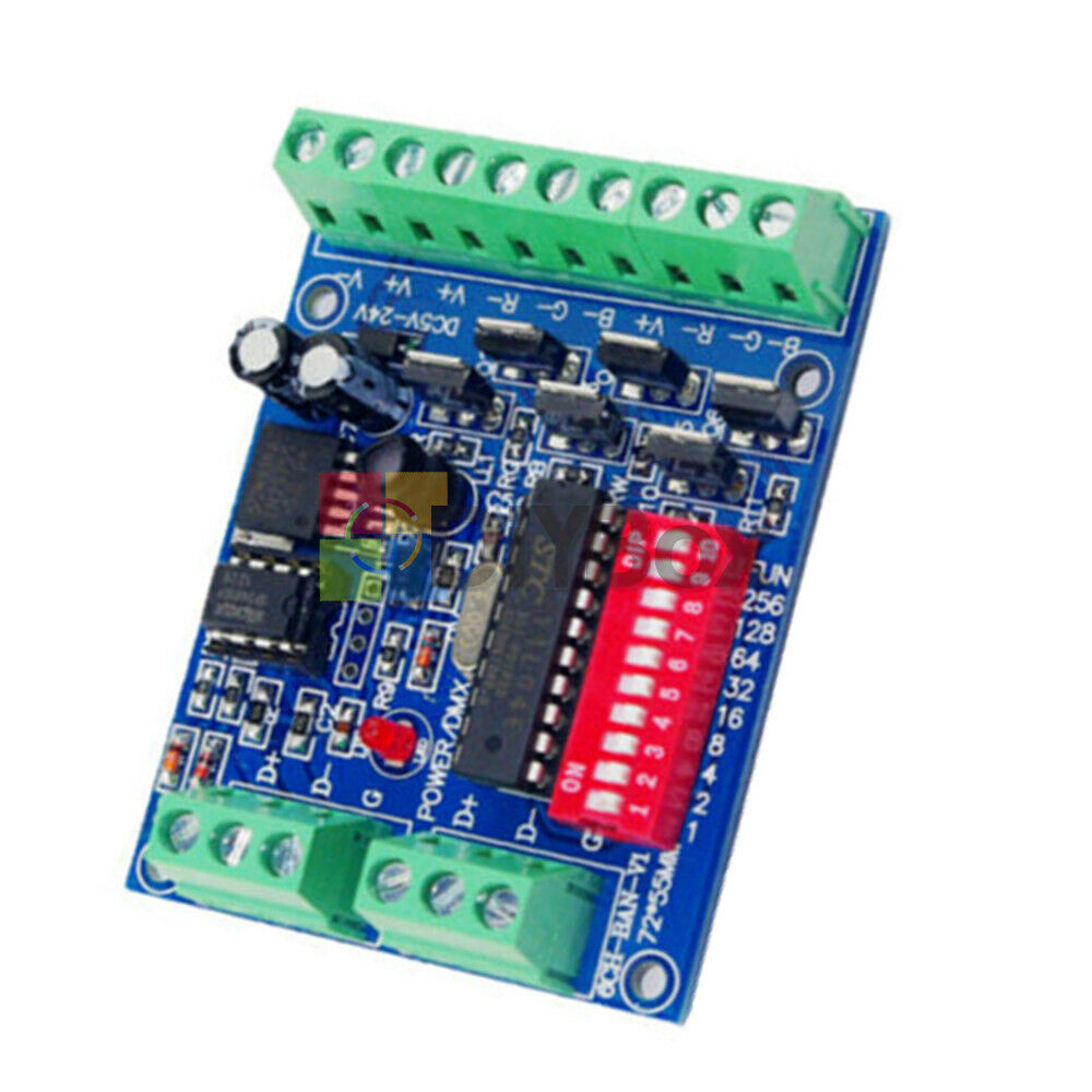 DMX512 Decoder 4CH Channel 16A RGBW Controller Control LED Light Stage Effect