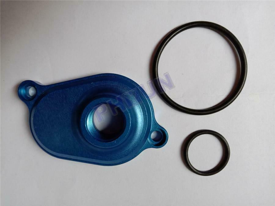 For 2003-07 Ford Powerstroke 6.0L Aluminum Oil Cooler Back Flush Adapter Blue
