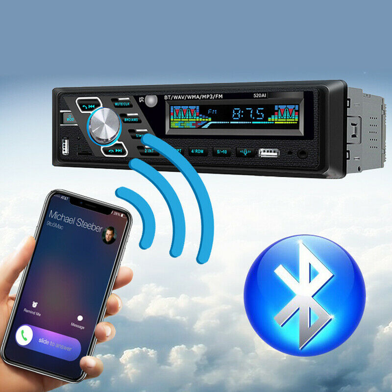 24V 4-Channel Digital 1 Din Car Stereo Audio Bluetooth USB/SD/FM/WMA/MP3 Radio