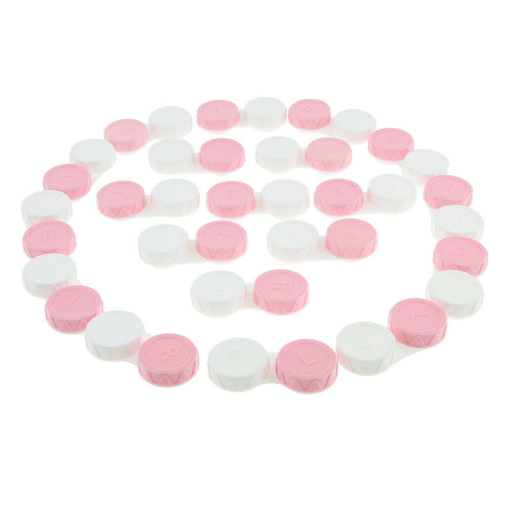 20 Pieces Mini Contact Lens Box Travel Lenses Cases Container Holders Pink