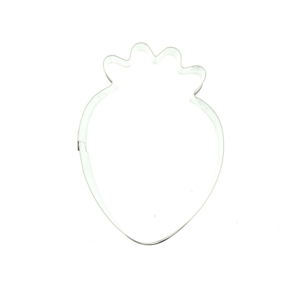 strawberry shaped stainless steel cutter biscuit cookie mold baking decor  Rf