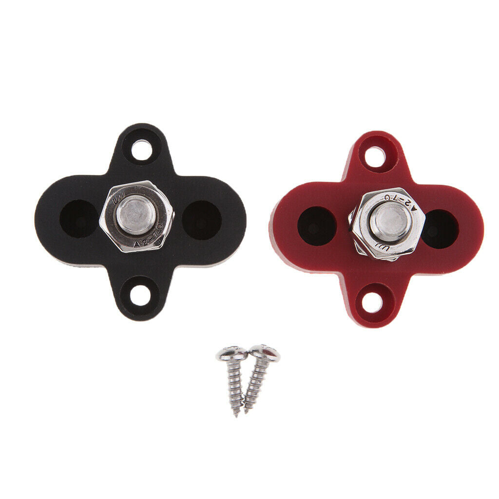 1   Pair   Red  &  Black   Junction   Block   Power   Post   5 / 16