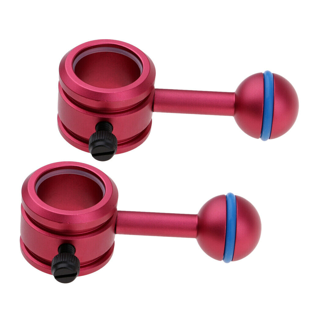 2pcs Metal Underwater Ball Joint Bracket Light Lamp Holder Flashlight Stand