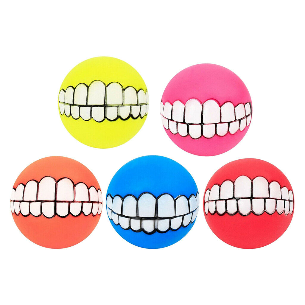Set of 5 Non-toxic Squeak Puppy Toys, Funny Ball Sets Pet Interactive Play for