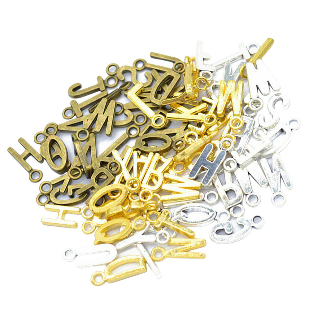 78 Pieces Alloy A-Z Alphabet Letter Charms Necklace Pendant