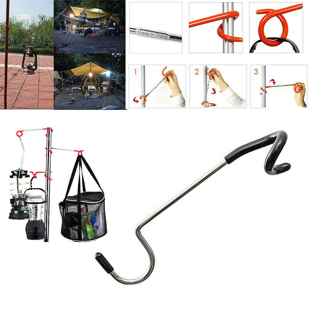 Portable Anti-Slip Camping Lantern Hanger Light Hook S-Shaped Clip Holder