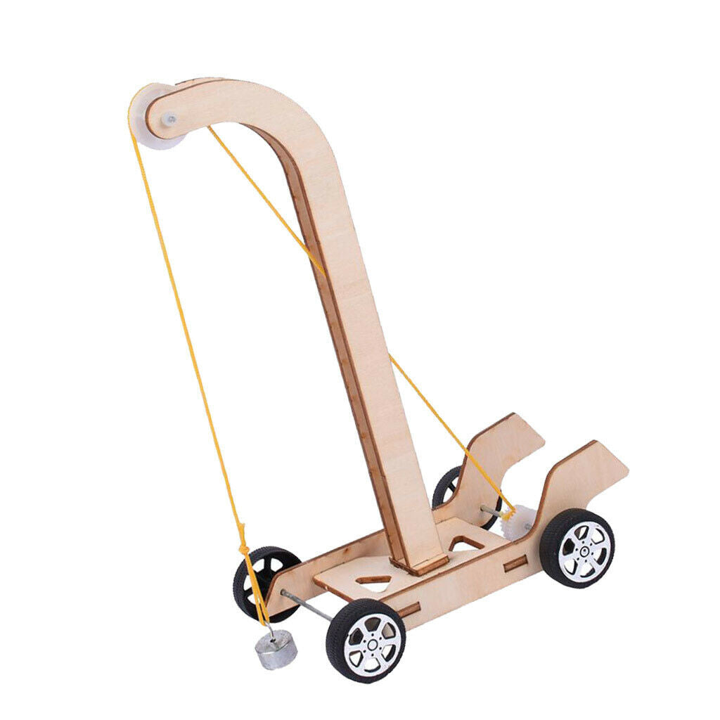 DIY Wooden Gravity Car to Assemble, Physics Eductaional Toys for Kids Science