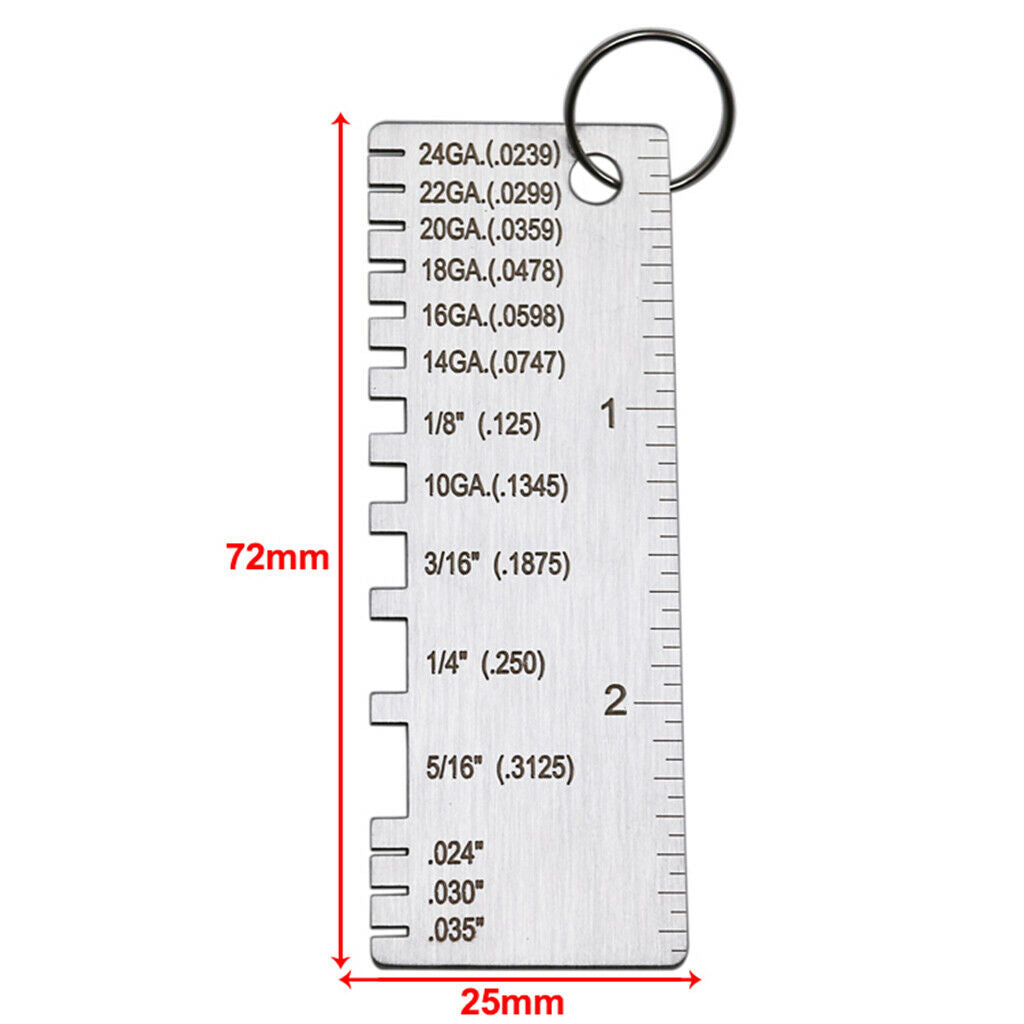 Stainless Steel Sheet Thickness Gauge Welding Gage Soldering Inspection Tool