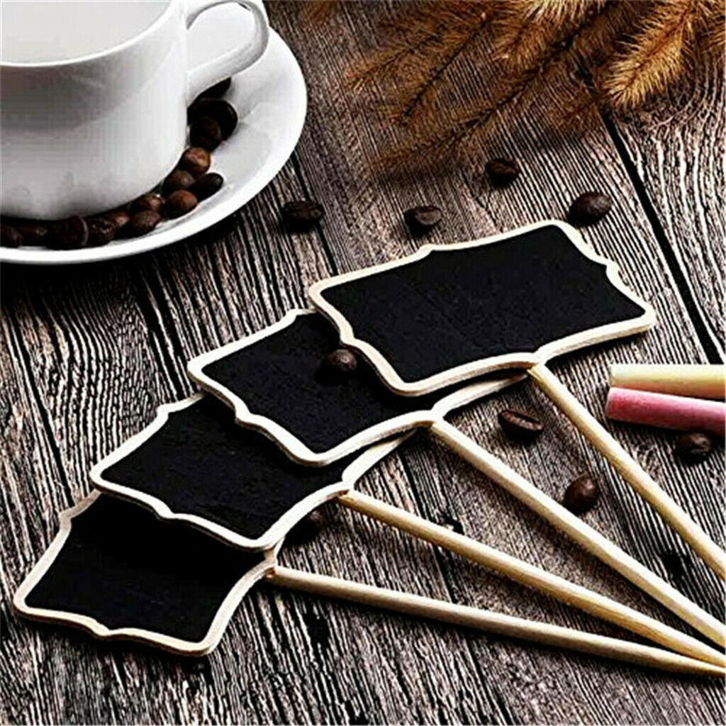 10 Pieces Wooden Rectangle Chalk Boards Decorative Blackboard Message Boards Tag