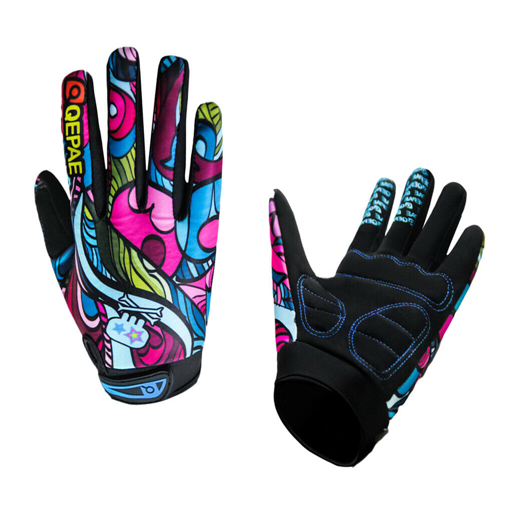 Full Finger Gloves Cycling Gel Pad Anti-Slip and Shock Mitts Gorgeous Color