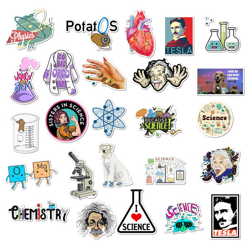 50x/set Science Experiment Programming Stickers Diy Laptopx Suitcase Dec'.l8
